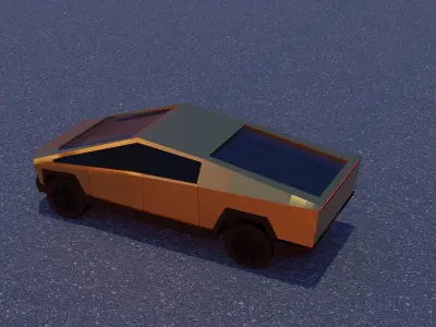 Golden cyber truck 3D model