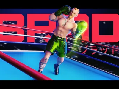 Low Poly Boxer - MMA Fighter - Brad Low-poly 3D model