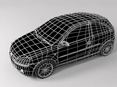 OPEL CORSA C 3D LOWPOLY Low-poly 3D model