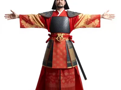 Samurai Warrior Armor model pack Low-poly 3D model