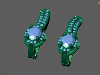 Women Earrings 3DM STL Womens Earring Renders 3D print models   3D print model 3
