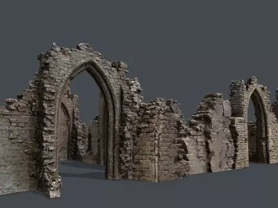 Ruin Gate Low-poly 3D model