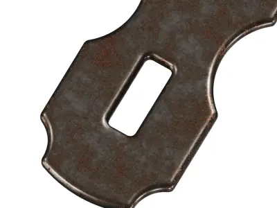 Rusty Sliding Door Latch Low-poly 3D model