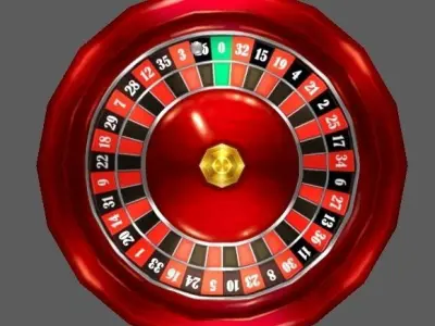 Roulette Set wooden medallion Low-poly 3D model