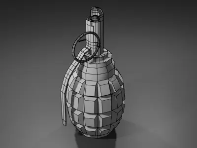 F-1 Grenade Low-poly 3D model