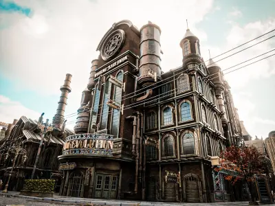 STEAMPUNK INDUSTRIAL BUILDING 10 Low-poly 3D model