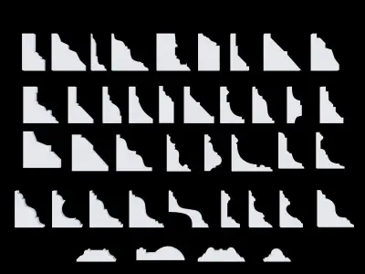 100 Sweep Ceiling Cornice for 3D Print 3D model