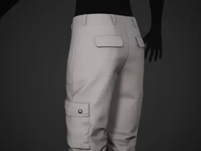 Gray Snowboard Pants Style 1 Low-poly 3D model