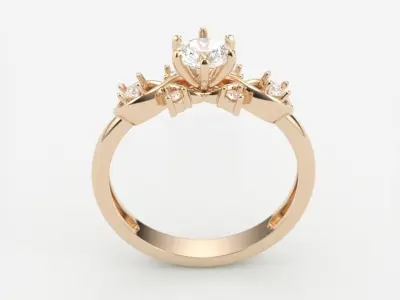 solitaire wedding engagement women classic diamond ring 3dm stl 3D print model