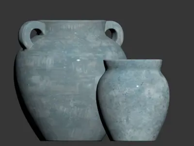 Chambray Artisan Handcrafted Ceramic Vases 3D model