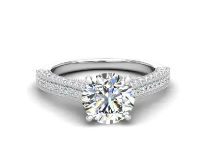 Engagement ring Sophia round 3D print model