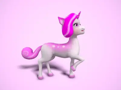 Cartoon unicorn Low-poly 3D model purchase