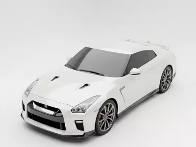 Sleek White Sports Coupe Low-poly 3D model