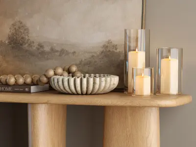 Console table with decor collection