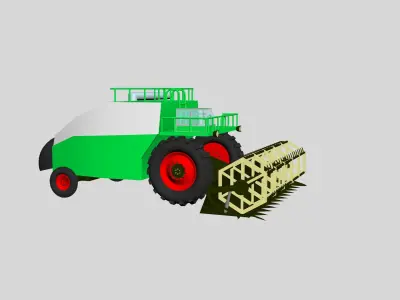 cartoon combine harvester 3D model