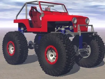 Micky Thompson Baja Claw TTC tire and bead lock wheel  Low-poly 3D model