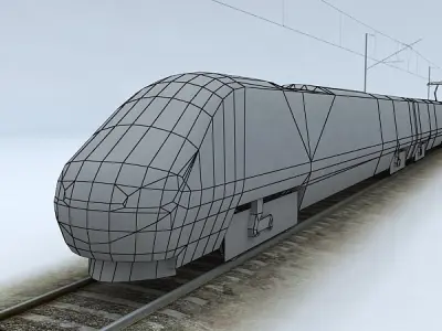 British Rail Class 390 Pendolino Low-poly 3D model