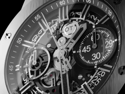 Mechanical Watch Black Collection 3D model