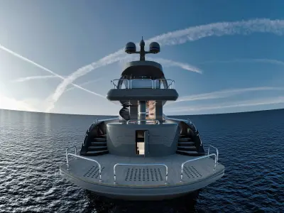 Luxury Yacht with interior 3D model