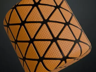 Sci-Fi Orange Rubber Panel Texture PBR Seamless Texture