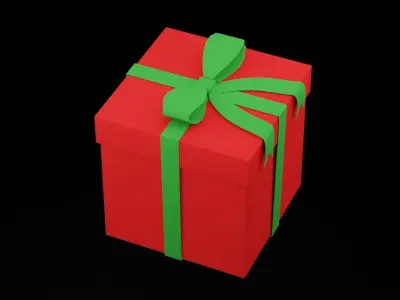 Christmas Gift Box Low-poly 3D model buy