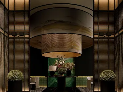 Entrance of Korean style hotel 3D model