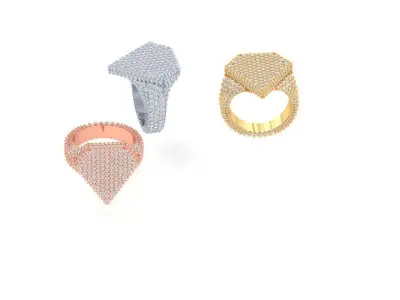 SIGNET DAIMAOND RING 3D print model