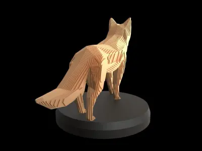 Parametric V Fox Low-poly 3D model