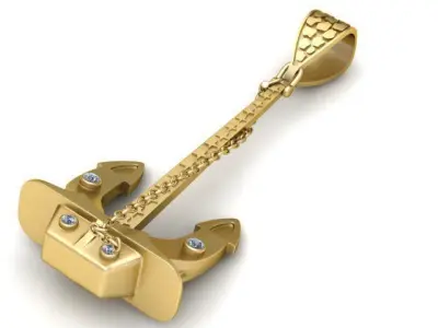 ANCHOR GOLD PENDANT 3D PRINTABLE MODEL  3D print model