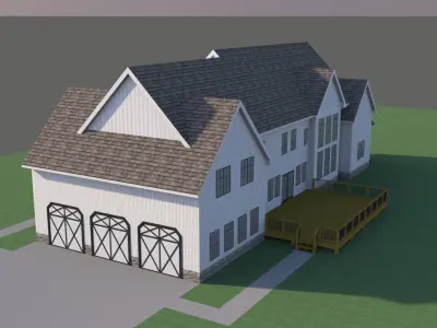 Modern Luxury Farm House 3D model