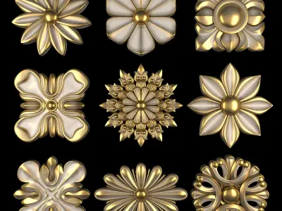 Ornament Element Pack 07 3D model