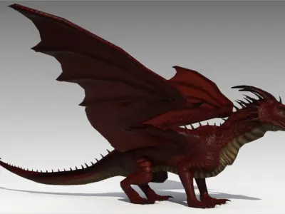 Dragon Animated Low-poly 3D model