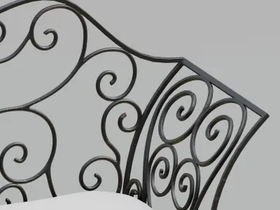 French garden bench 3D model