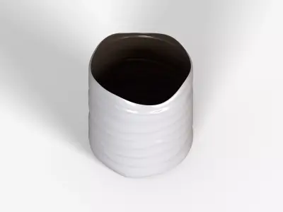 White Plastic Basket h180 Low-poly 3D model