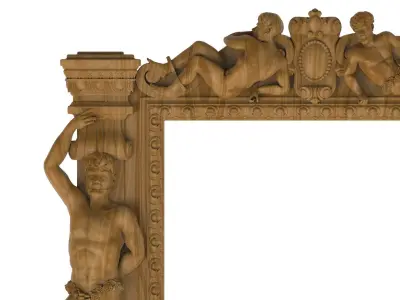 Carved picture frame STL 3D model 20