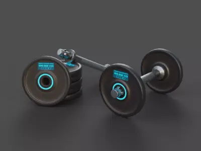 Futuristic Dumbbell Low-poly 3D model