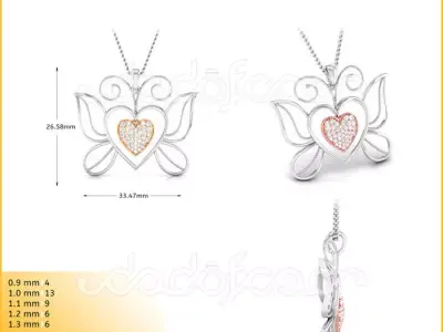 light weight yellow gold  diamond pendent -DOC-P8076 3D print model