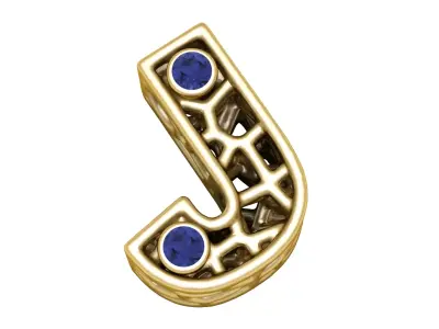 SIMPLE ALPHABET J PENDANT 3D PRINTABLE MODEL  3D print model