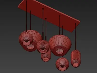 Sculptural Glass 7 Light 3D model