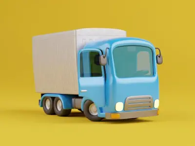 Stylized Cartoon Truck - Fully rigged 3D model
