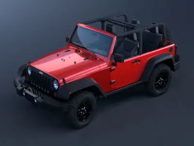 Detailed jeep 3D model