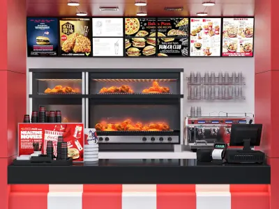 Fastfood and Coffee shop 3D Model Collection