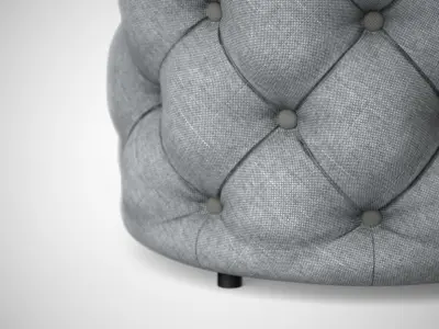 DOE BUCK Round Tufted Ottoman Low-poly 3D model