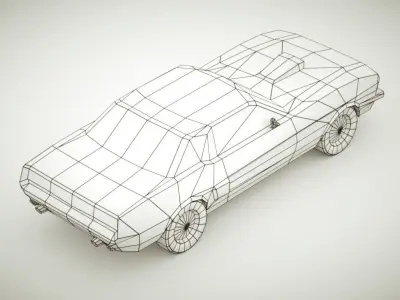 Generic Muscle-car v3 Multicolors Low-poly 3D model
