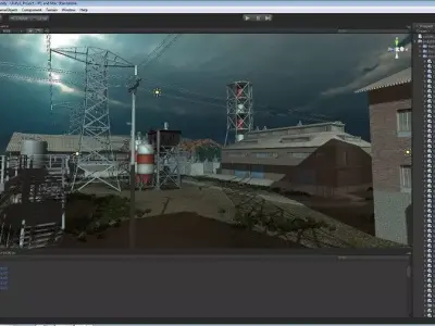 Industrial Buildings Low-poly 3D model