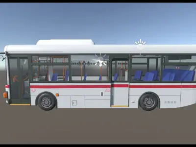 Japan public bus 01 Unity Ready 3D model