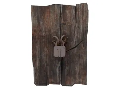 Grungy door lock   Low-poly 3D model