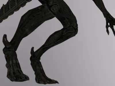 Alien Biped Drone Rigged Low-poly 3D model