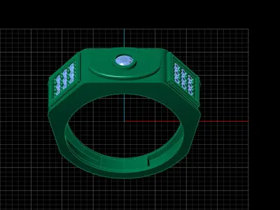 Print Ready STL 3DM  Gents Rings Diamond Men Ring  3D print model 138