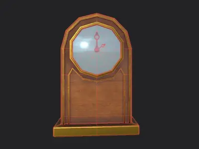 Clock gold Low-poly 3D model